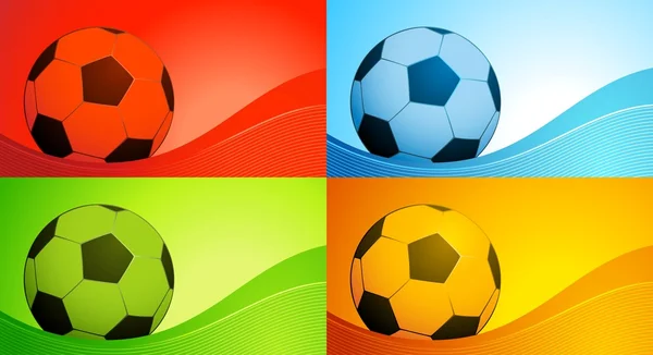 Кольорові футбольні м'ячі — стоковий вектор