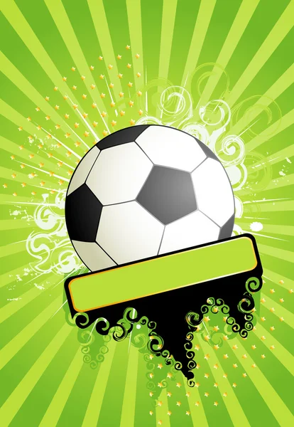 Fútbol sobre un fondo verde para un diseño — Vector de stock