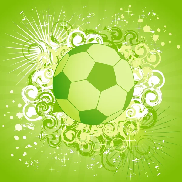 設計のための緑の背景にサッカー — ストックベクタ