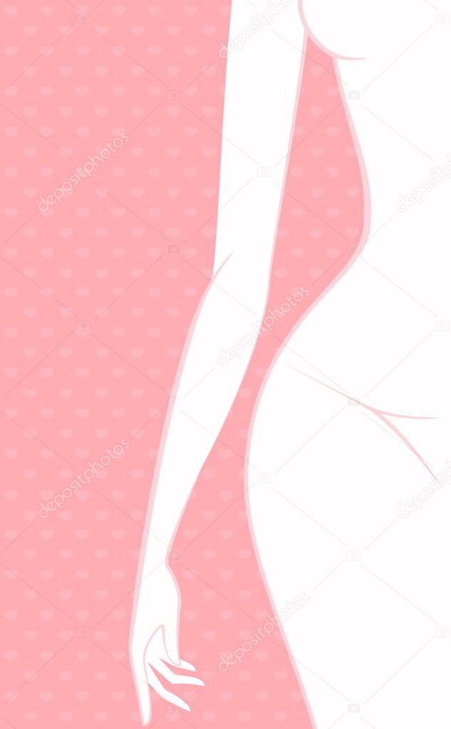 Vector silhouette of beautiful womanish body
