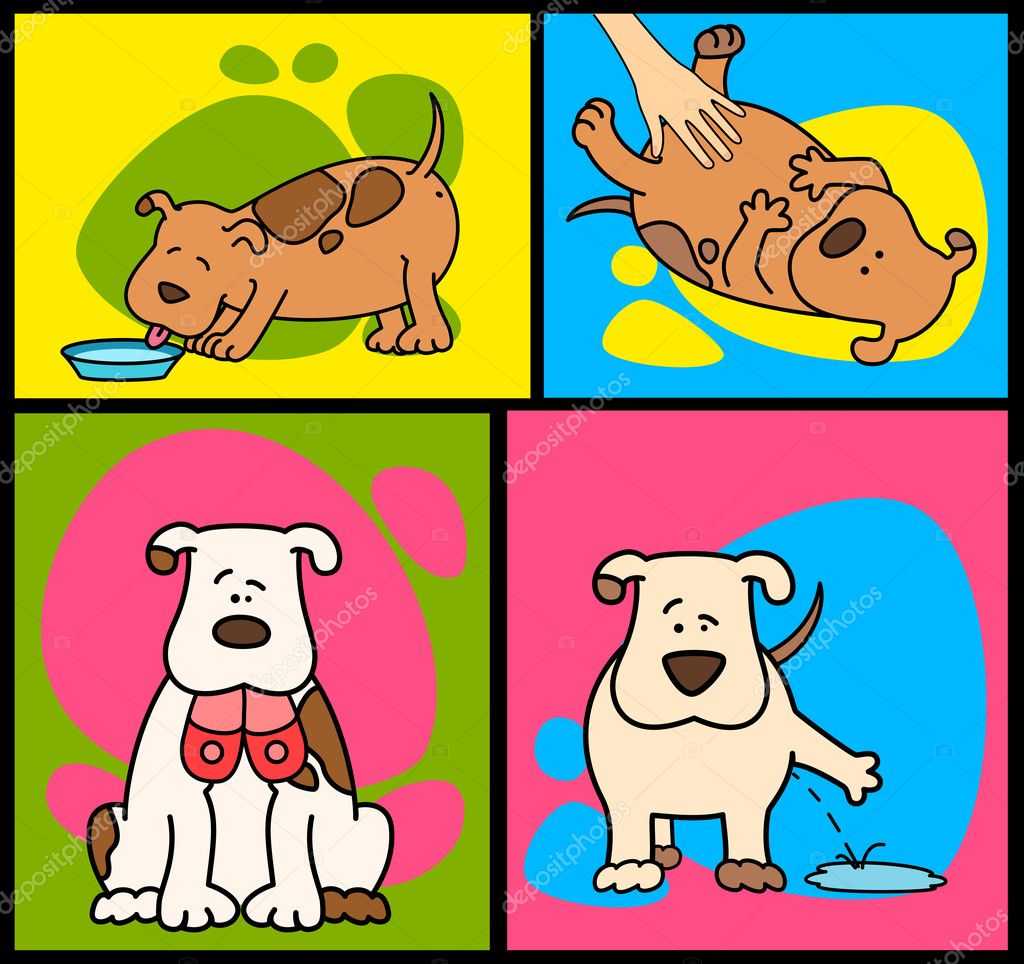 Set of cartoon dogs #7396262 - Larastock
