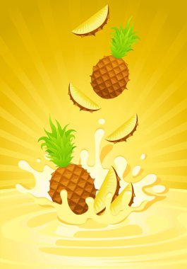 Tasty fruit in yoghurt clipart