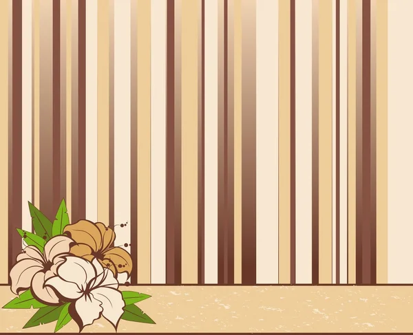 Grunge tropik çiçekler ile arka plan. güzel tasarlamak vektör illustra — Stok Vektör