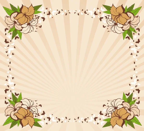Grunge background with tropical flower — Wektor stockowy