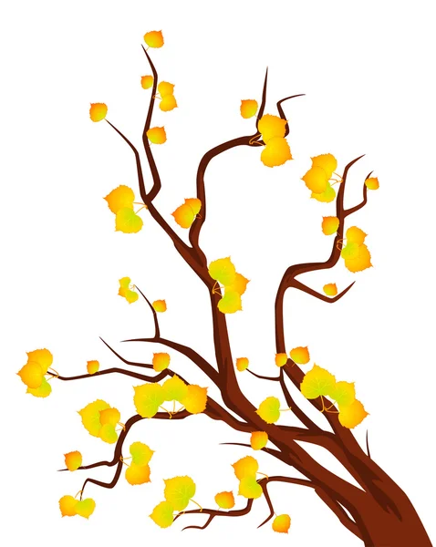 Фон с осенним деревом с листьями — стоковый вектор