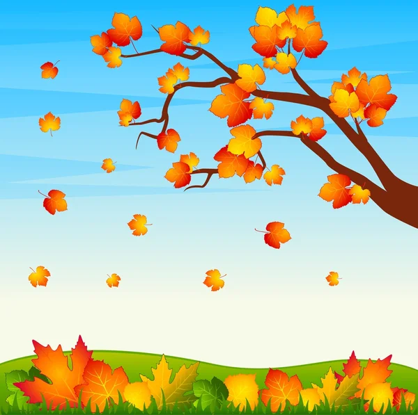Bakgrund med höstens löv. — Stock vektor
