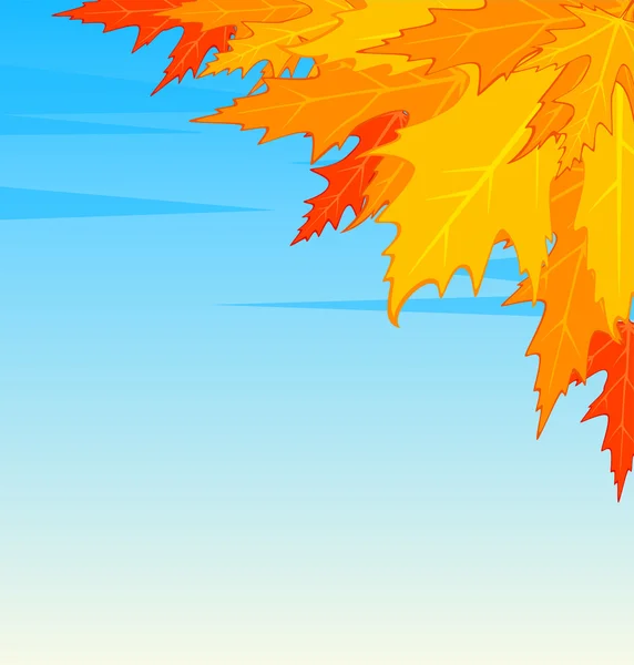 与秋季树叶背景. — 图库矢量图片