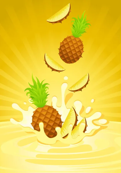 Fruits savoureux dans le yaourt — Image vectorielle