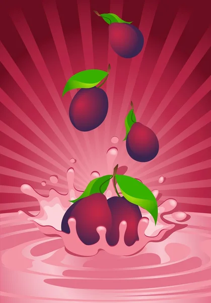 Fruta sabrosa en yogur — Archivo Imágenes Vectoriales