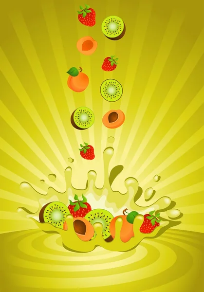 Frutta saporita nello yogurt — Vettoriale Stock