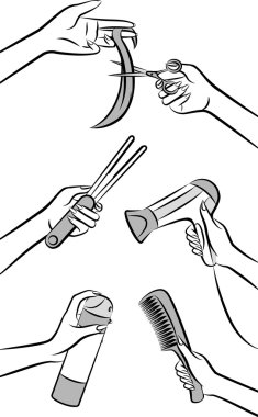 Hairdresser hands for beauty salon