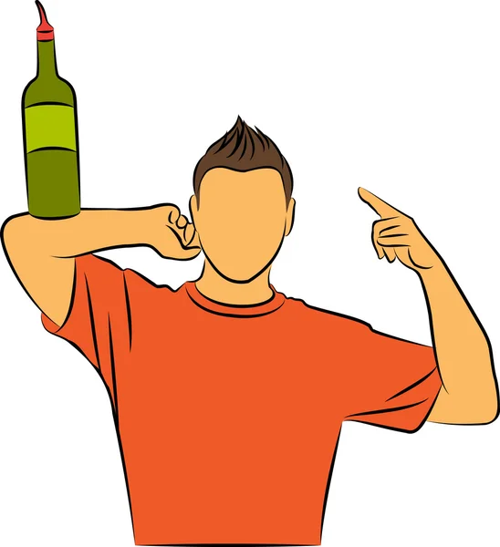 Silhouet van barman tonen trucs met een fles — Stockfoto