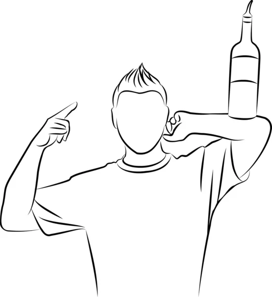 Silhouette eines Barmanns, der Tricks mit einer Flasche zeigt — Stockfoto