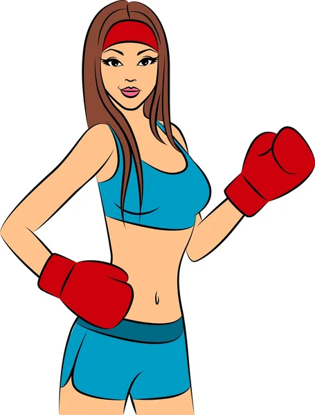 Hermosa mujer durante el tiempo de fitness y boxeo —  Fotos de Stock