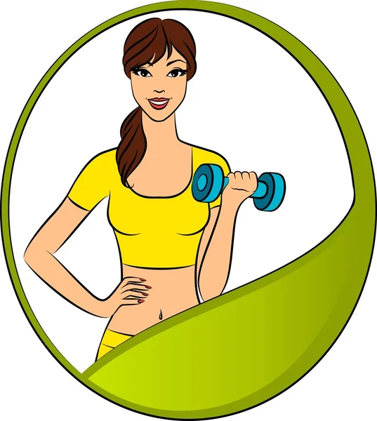 Vacker fitness kvinna med fria vikter i gym — Stockfoto