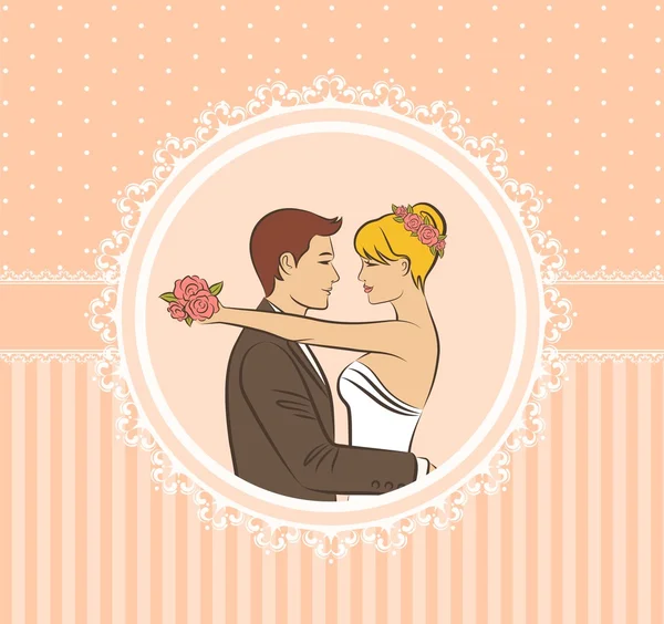 Illustration of beautiful bride and groom — Stock Photo, Image