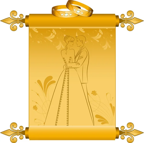 Ilustrace krásnou nevěstu a ženicha silueta. — Stock fotografie