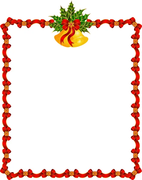 Beautiful Christmas background with garland and bells — 스톡 사진