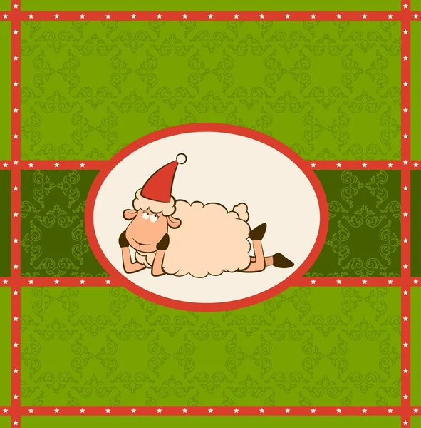Desenhos animados engraçado ovelhas ilustração de Natal — Fotografia de Stock