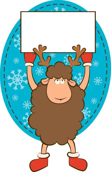 Christmas funny deer with border frame — Stock Photo, Image