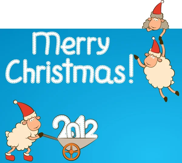 Christmas funny sheep and numbers 2012 year — ストック写真