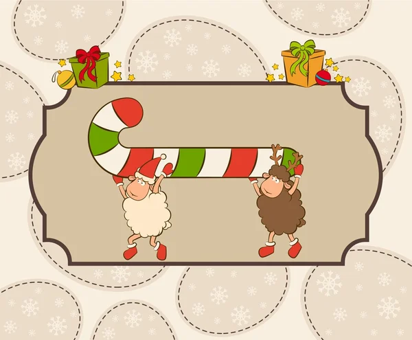 Christmas funny sheep background — Stockfoto
