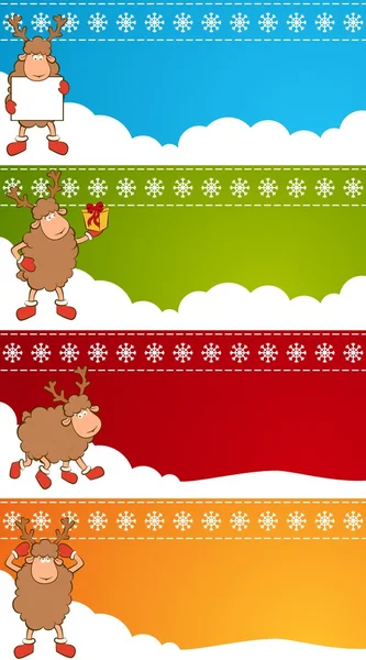 Christmas funny deer set — Stock Photo, Image