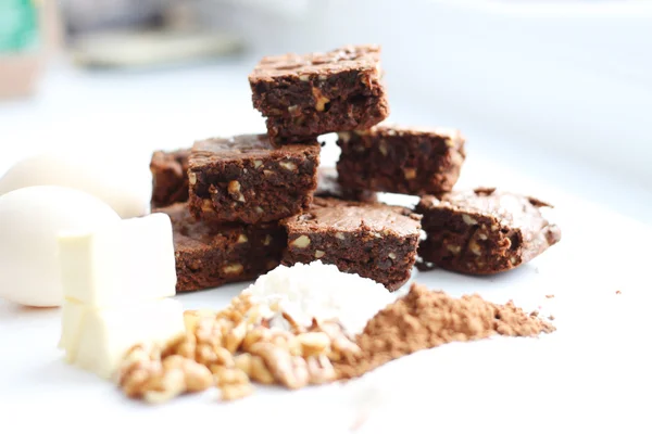 Dolci brownie fatti in casa al cacao — Foto Stock