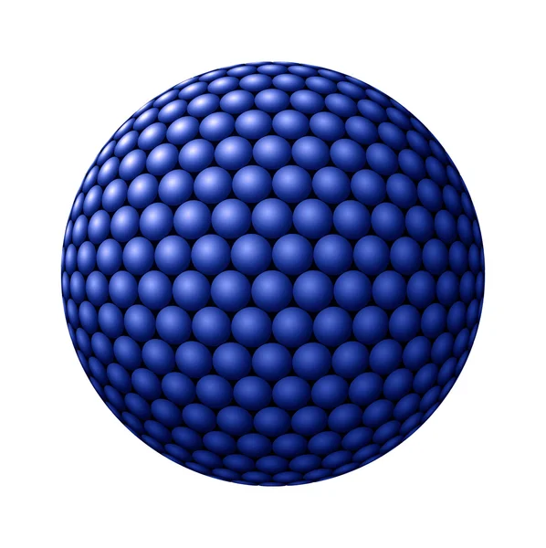 Sphère de sphères bleues contre blanc — Photo
