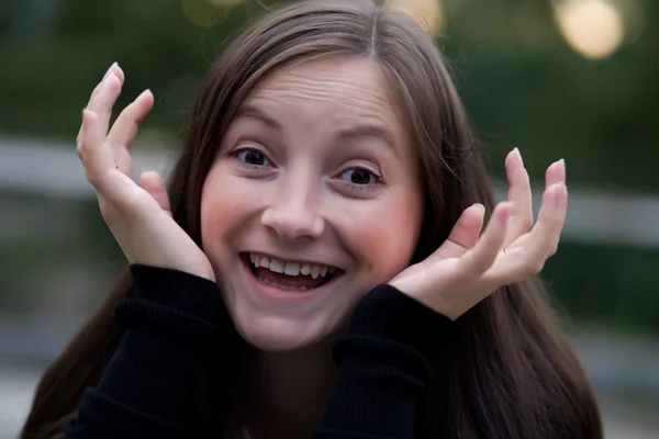 stock image Portrait of a young girl's emotional