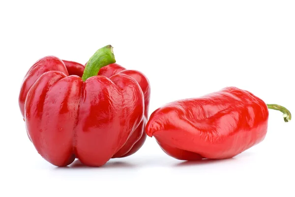 Two sweet red bel peppers — Stock Photo, Image