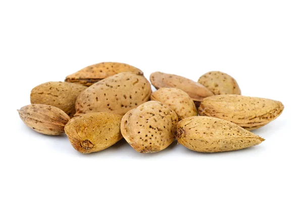 Few unshelled almonds — Stok fotoğraf