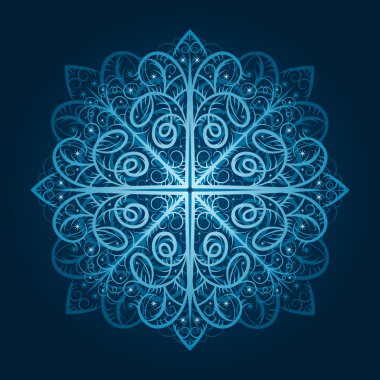 vector highly detailed blue snowflake clipart