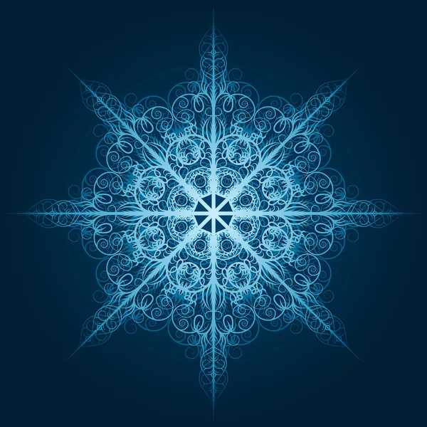 Vettore altamente dettagliato fiocco di neve blu — Vettoriale Stock