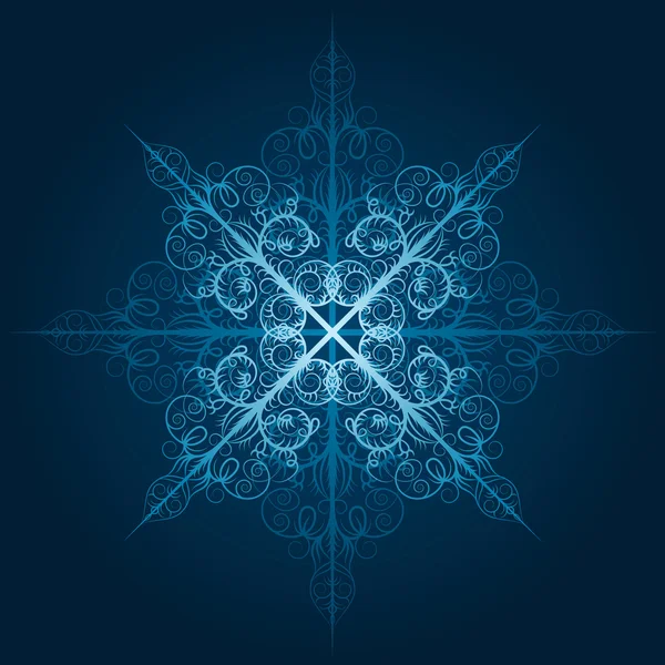 矢量高度详细的蓝色雪花 — 图库矢量图片