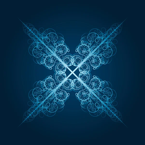 Vector highly detailed blue snowflake — Stock Vector