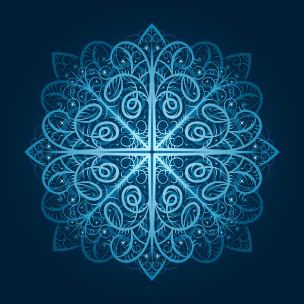 Ιδιαίτερα λεπτομερή μπλε snowflake διάνυσμα — Διανυσματικό Αρχείο