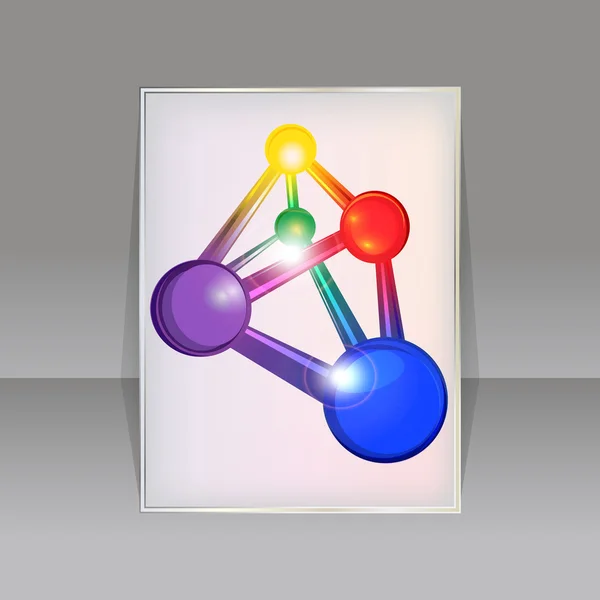 Vektor nápis s barevnými molekulární strukturou — Stockový vektor