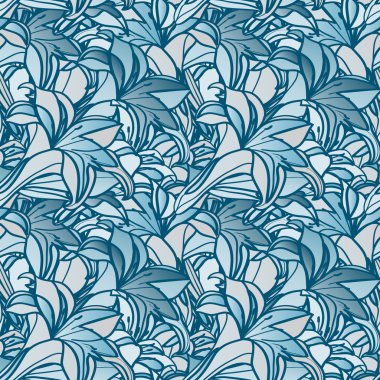 seamless spring background with lily flowers clipart