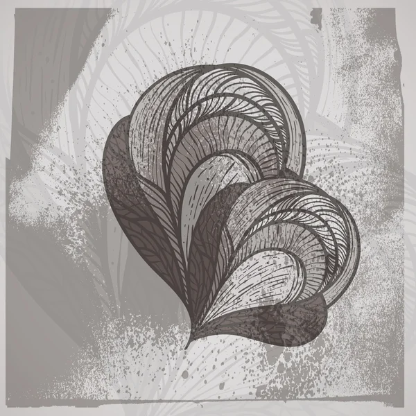 Векторна листівка з абстрактним квітковим елементом дизайну на гранжевому фоні — стоковий вектор