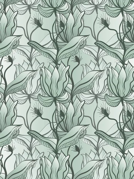 抽象的な花を持つベクトルのシームレスな背景 — ストックベクタ