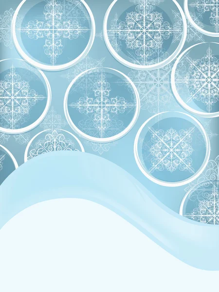 Carte postale vectorielle avec flocons de neige — Image vectorielle