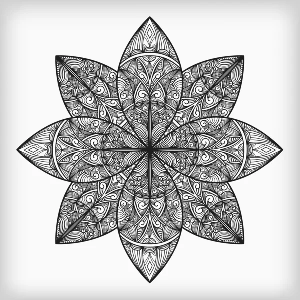 Vektor abstrakt hochdetaillierte nonochrome Blume — Stockvektor
