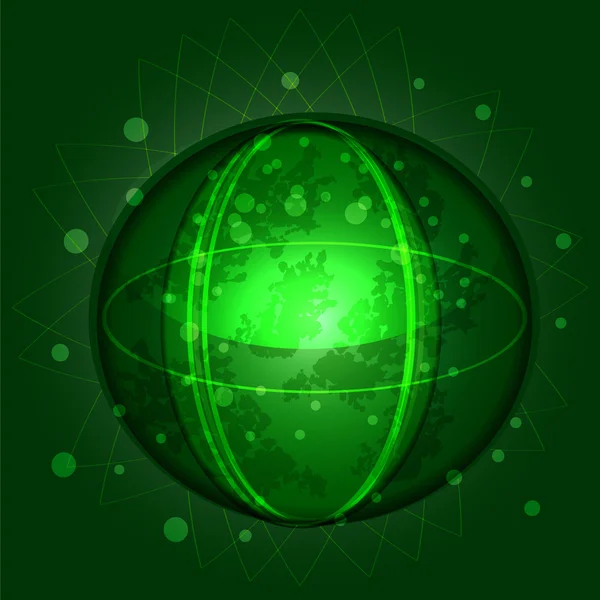 Vector abstract unknown green planet — Stock Vector