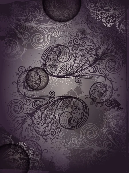 Modèle d'invitation vectorielle avec motif floral abstrait avec gr — Image vectorielle