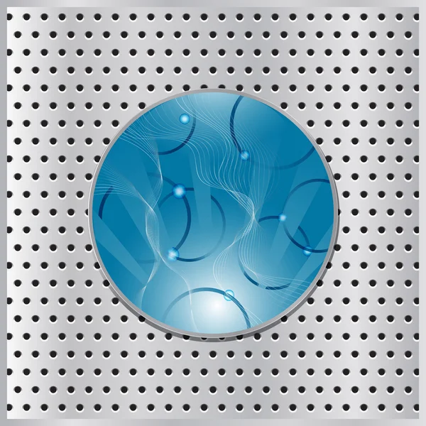 Globe abstrait vectoriel sur fond métallique — Image vectorielle