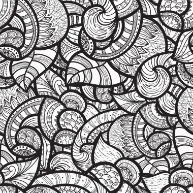 vector seamless ethnic doodle pattern clipart