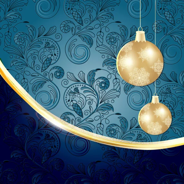 Вектор зимове Різдво з кульками — стоковий вектор