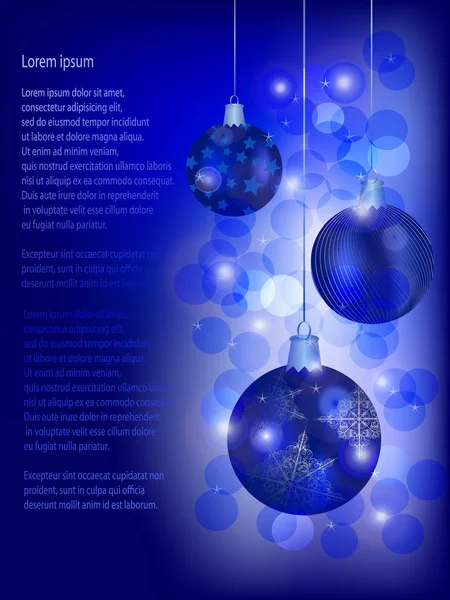 Vektor Weihnachten Hintergrund mit Kugeln und Snoeflakes und Ort — Stockvektor
