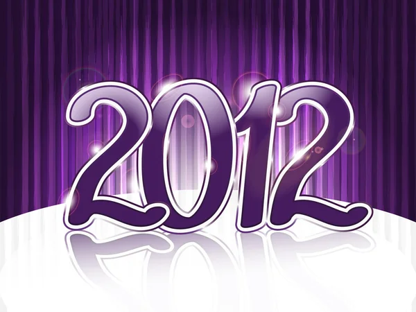 Vector violeta 2012 sobre fondo abstracto con rayas — Vector de stock